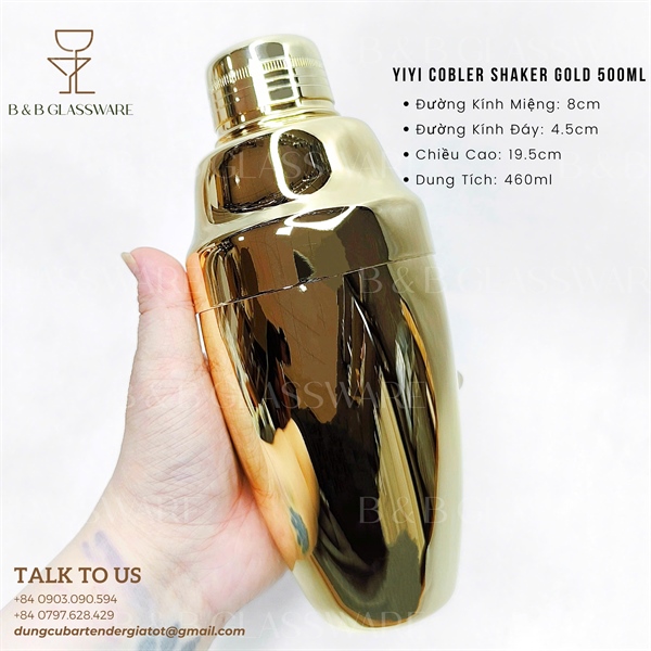 Yiyi Cobbler Shaker Gold 500ml 5