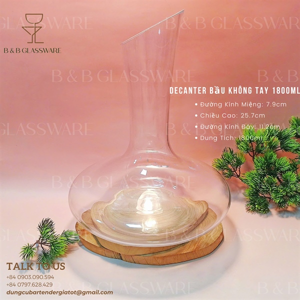 Decanter Bầu Không Tay 1800ml