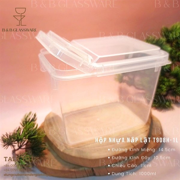 Hộp Nhựa Nắp Lật T908H-1L 3