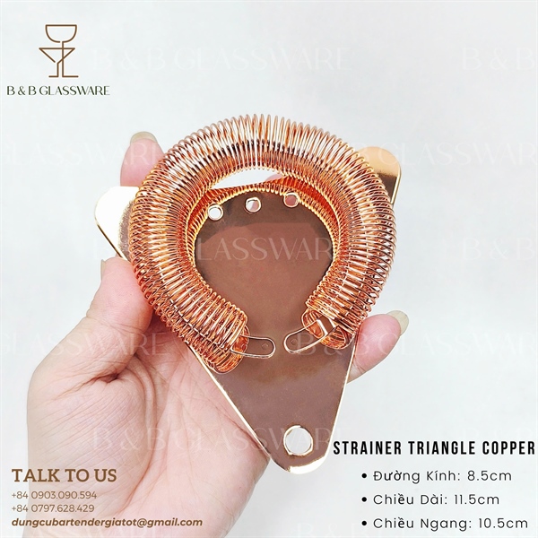 Lược Đá Tam Giác Màu Đồng / Strainer Triangle Copper 3