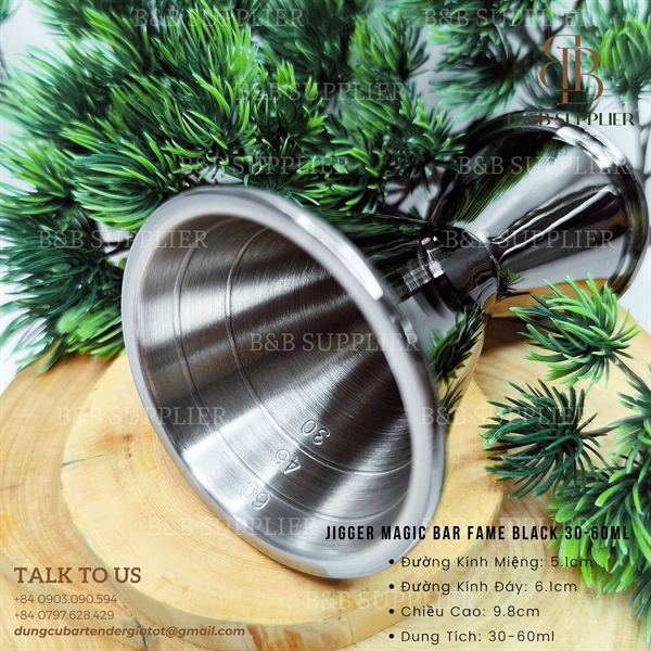 Jigger Magic Bar Fame Black 30-60ml - ảnh 2