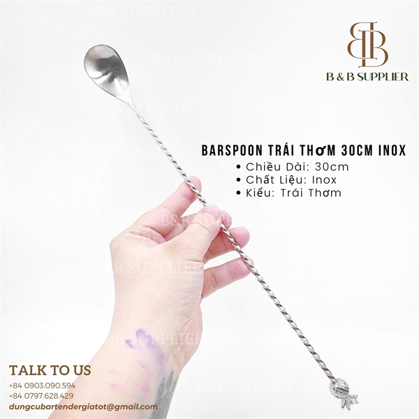 Barspoon Trái Thơm 30cm Inox 3