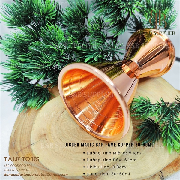 Jigger Magic Bar Fame Copper 30-60ml - ảnh 2