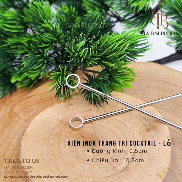 Xiên Inox Trang Trí Cocktail - Lỗ