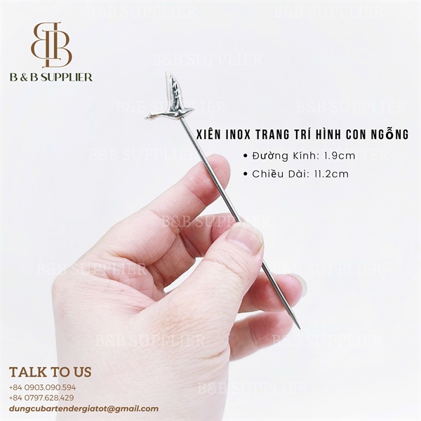 Xiên Inox Trang Trí Hình Con Ngỗng 3