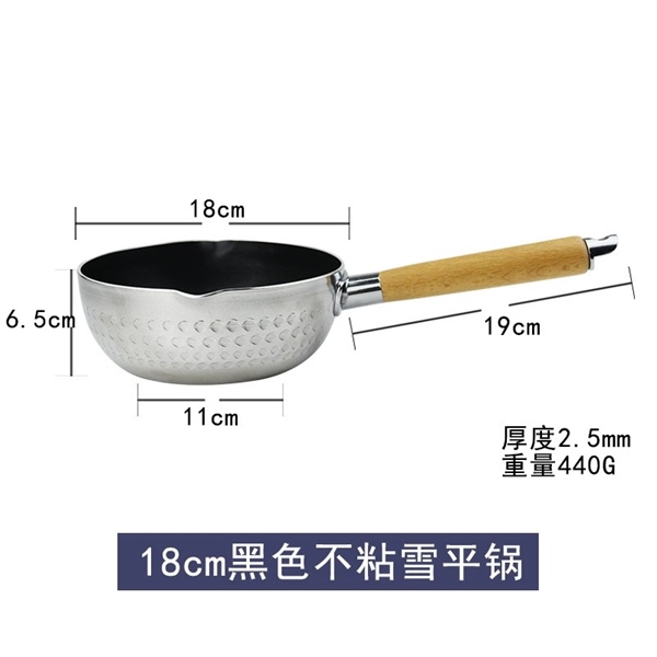 Nồi Inox Nhỏ Chống Dính 1 Mặt Tay Gỗ 2