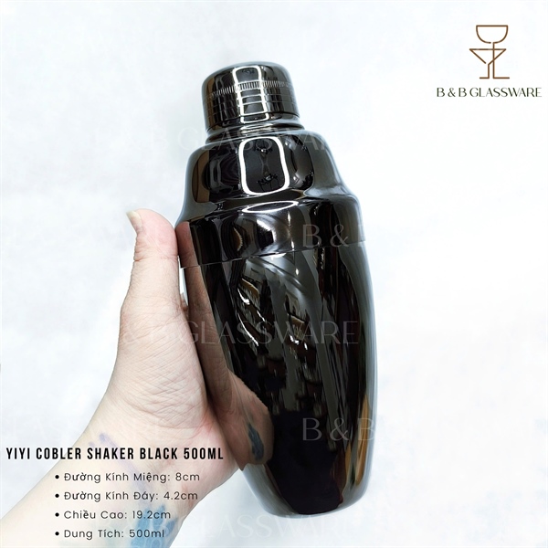 Yiyi Cobbler Shaker Black 500ml 5
