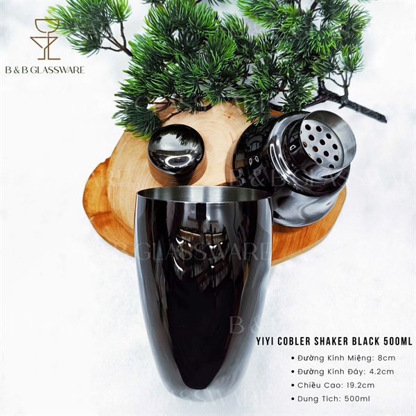 Yiyi Cobbler Shaker Black 500ml 3