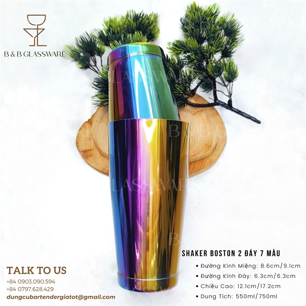 Bộ Shaker Boston 2 Đáy 7 Màu