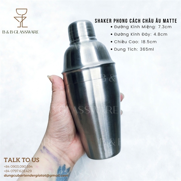 Shaker Phong Cách Châu Âu Matte 350ml 4