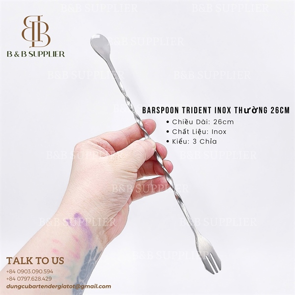 Barspoon Trident Inox Thường 26cm 3