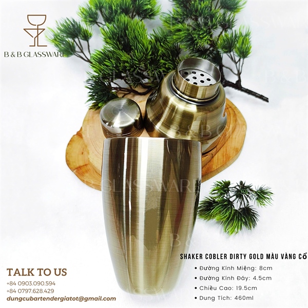 Shaker Cobbler Dirty Gold Màu Vàng Cổ 3