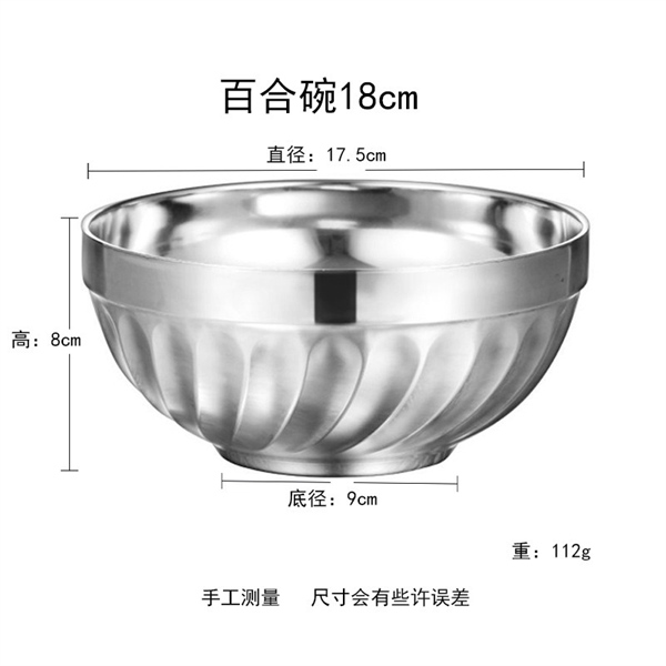 Chén Inox Tô Inox 2 Lớp Bán Phở Bánh Canh - 18cm