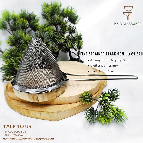 Fine Strainer Black 9cm - ảnh 2