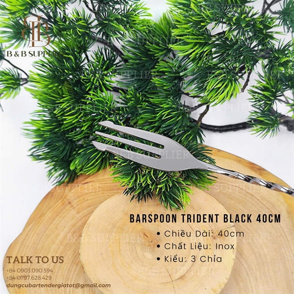 Barspoon Trident Black 40cm - ảnh 2