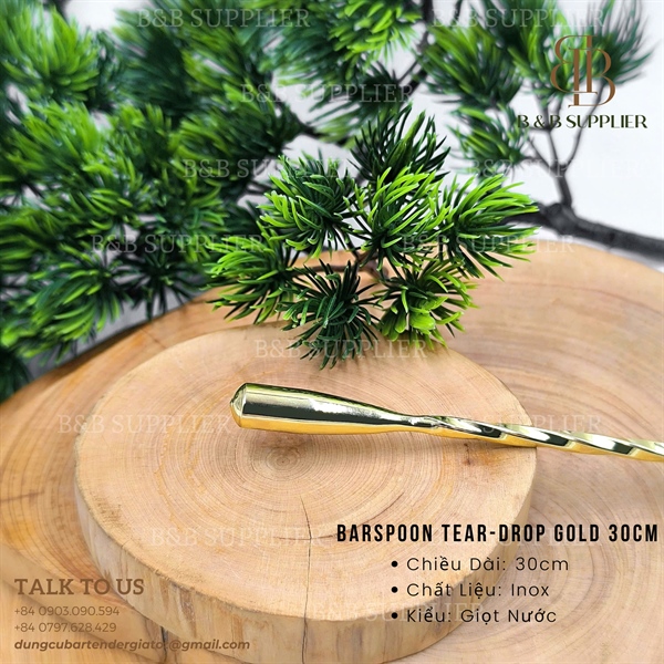 Barspoon Tear-Drop Gold 30cm - ảnh 2