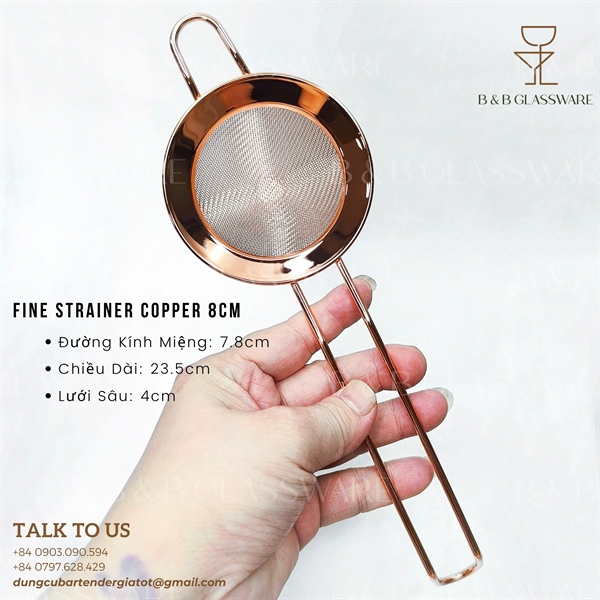 Fine Strainer Copper 8cm / Vợt Lược Cocktail Màu Đồng 8cm 3