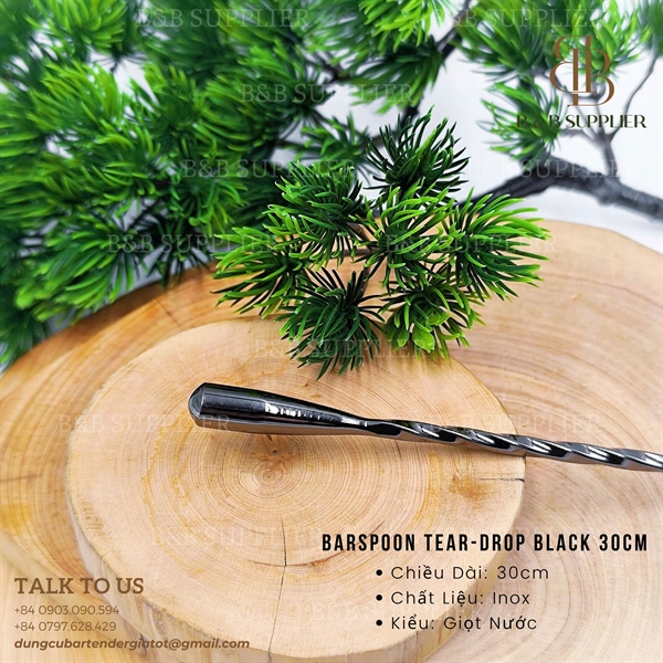 Barspoon Tear-Drop Black 30cm - ảnh 2