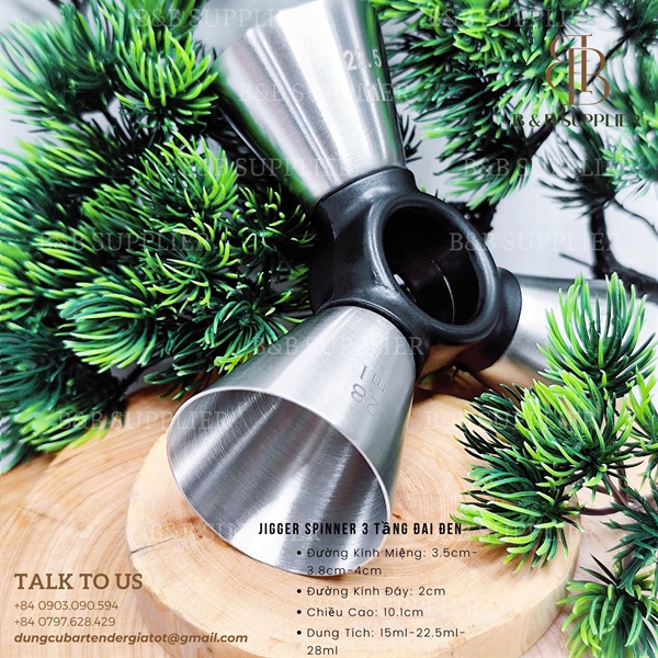 Jigger Spinner 3 Tầng Đai Đen - ảnh 2