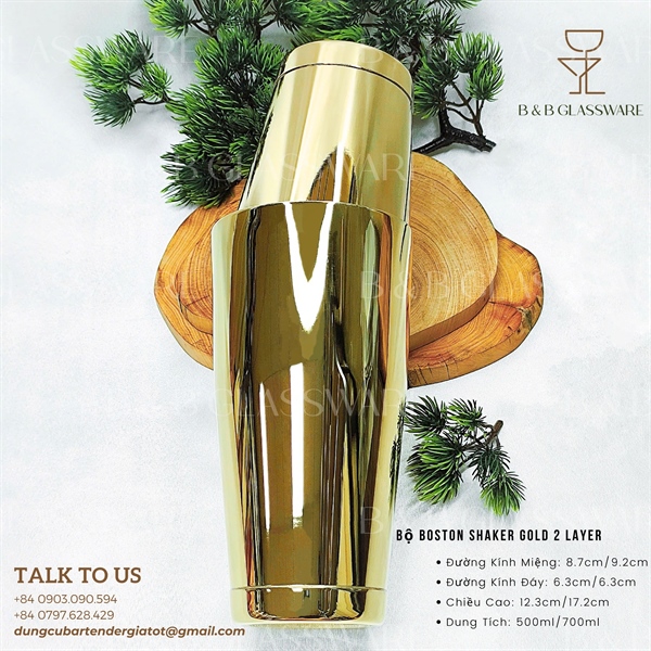Bộ Boston Shaker Gold 2 Layer