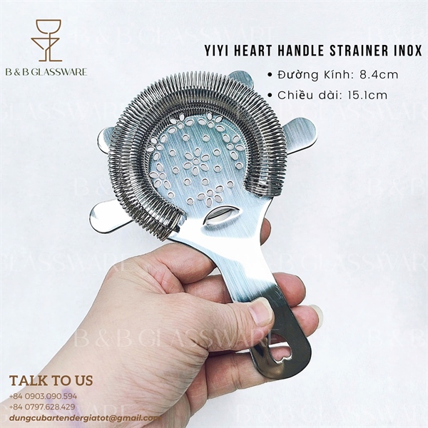 Yiyi Heart Handle Strainer Inox 3