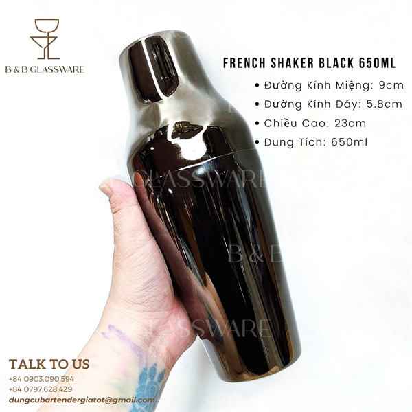 French Shaker Black 650ml 5