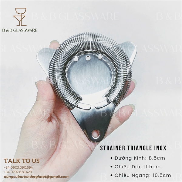 Lược Đá Tam Giác Màu Inox / Strainer Triangle Inox 3