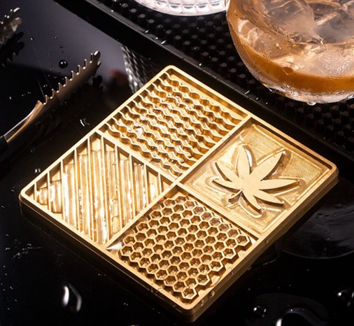 Tấm khắc logo lên đá 10x10/ Plaid Bar Ice Stamp Ice Tray Cocktail Art