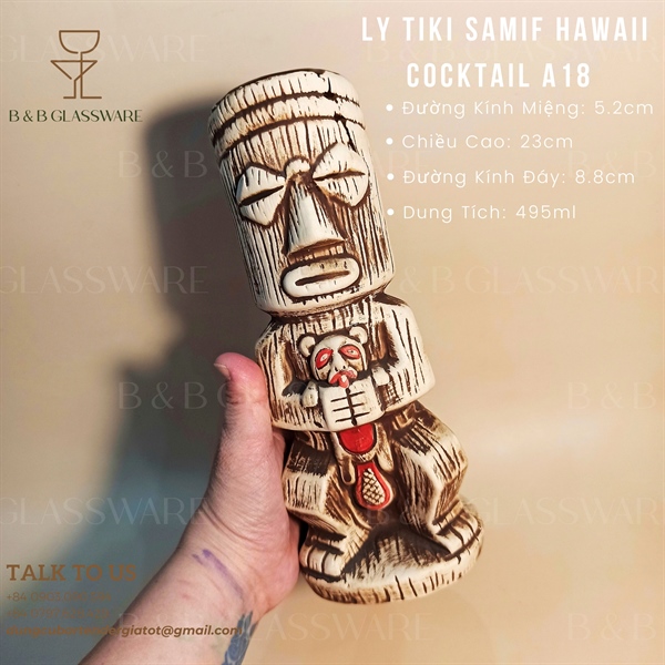 Ly Sứ Tiki Samif Hawaii Cocktail - A18 - ảnh 2
