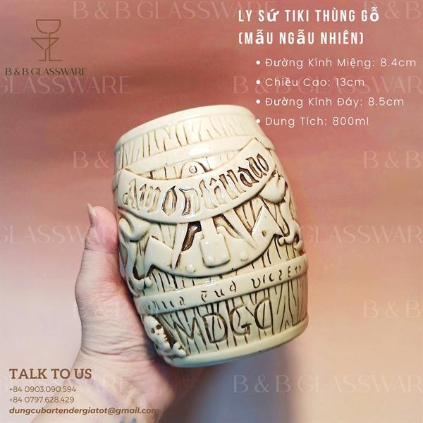 Ly Sứ Tiki Thùng Gỗ (Mẫu Ngẫu Nhiên) 5