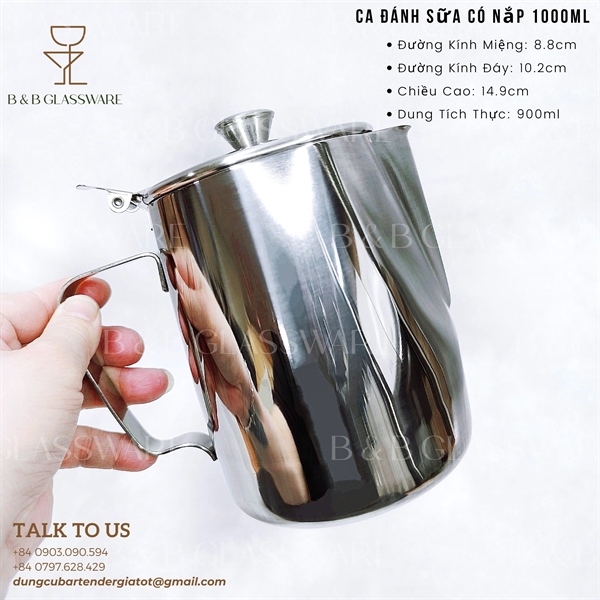 Ca Đánh Sữa Có Nắp 1000ml 4