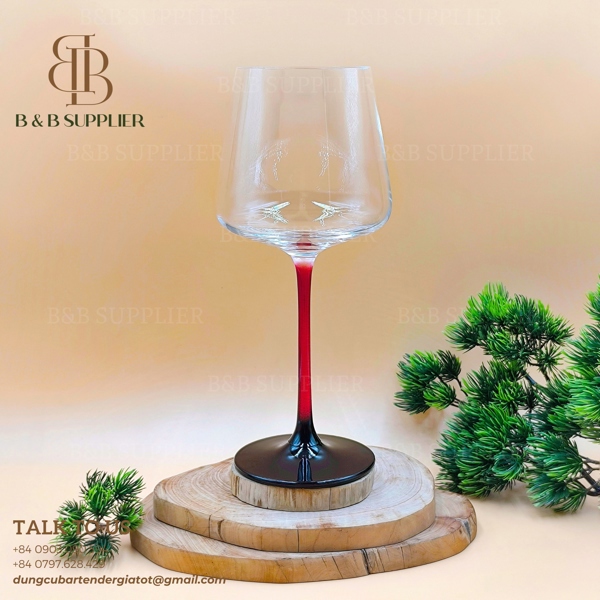 Ly Vang Đỏ Chân Viền Đen Đỏ Ombre 6137S84BG48