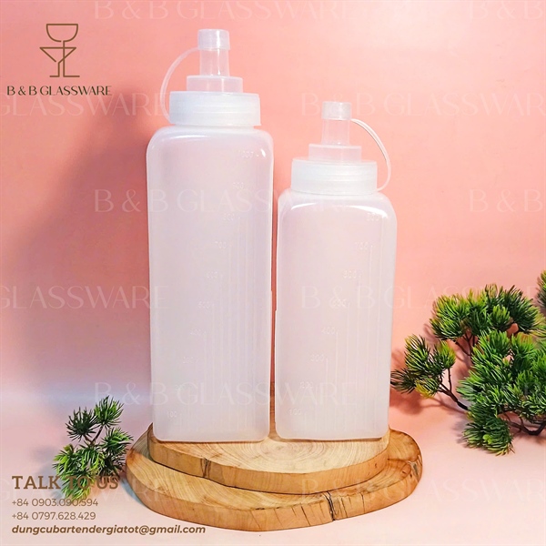 Chai Sốt Vuông Nhựa 1000ml 3
