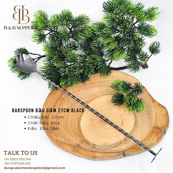 Barspoon Đầu Dầm 27cm Black