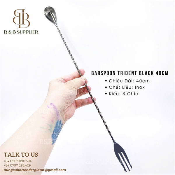 Barspoon Trident Black 40cm 3
