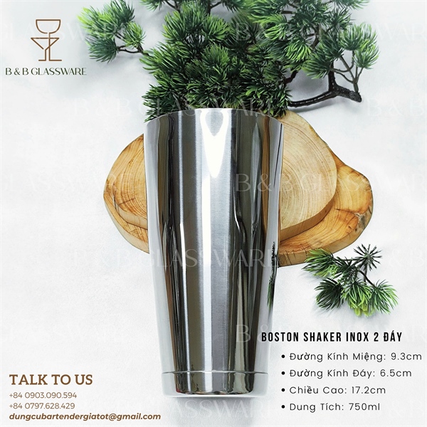 Boston Shaker Inox 2 Đáy