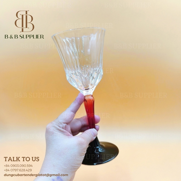 Ly Coupe Dáng Trụ Chân Viền Đen Đỏ Ombre DSJ0622 - ảnh 2