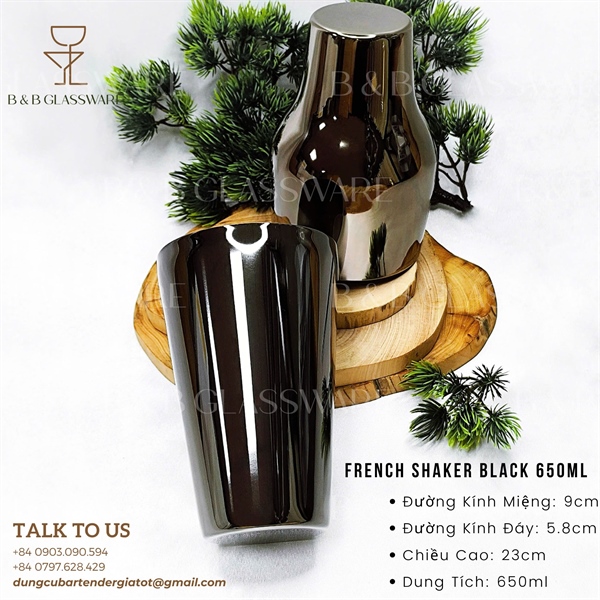French Shaker Black 650ml 3