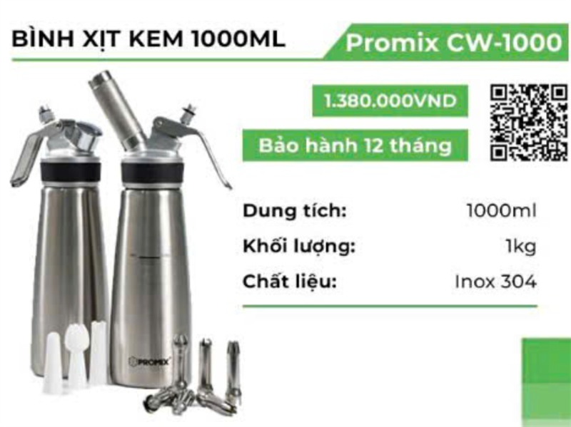 Bình kem Promix CW 1000ml