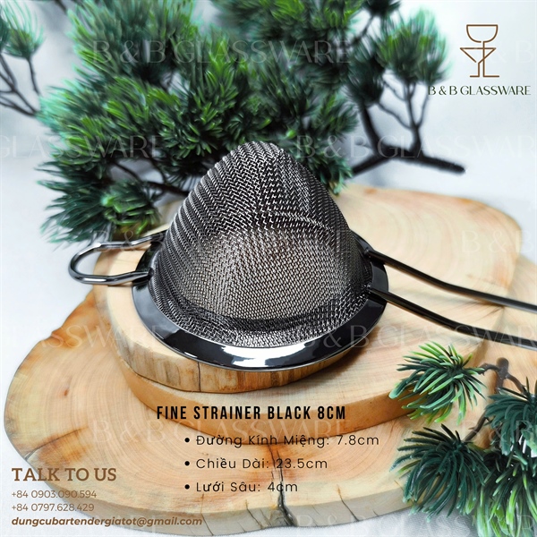 Fine Strainer Black 8cm / Vợt Lược Cocktail Màu Đen 8cm - ảnh 2