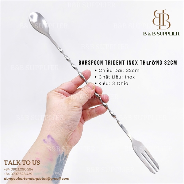 Barspoon Trident Inox Thường 32cm 3
