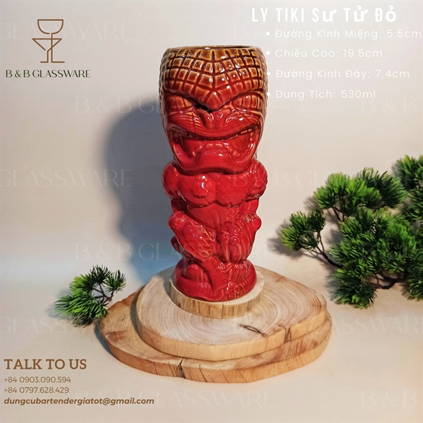 Ly Sứ Tiki Sư Tử Đỏ