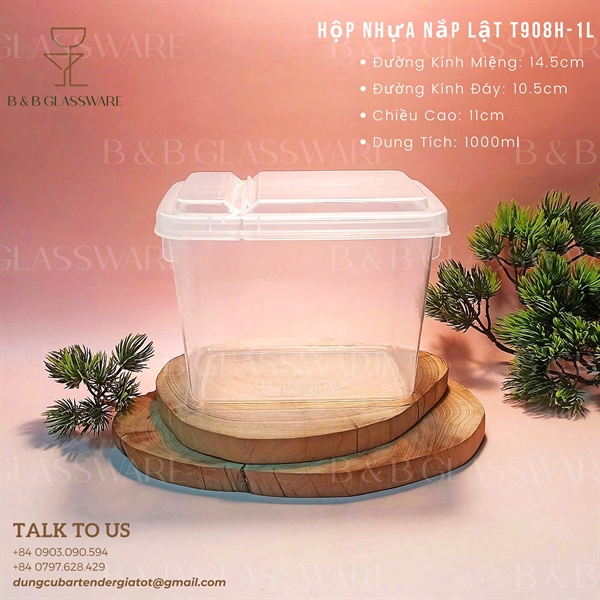 Hộp Nhựa Nắp Lật T908H-1L